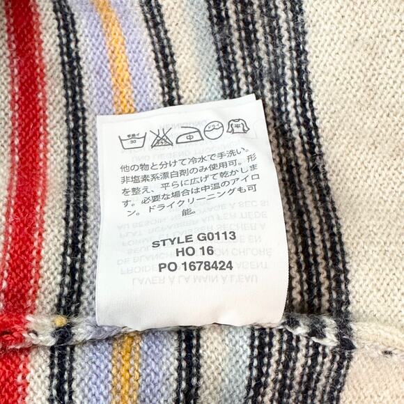 J. Crew Collection 100% Cashmere Striped Sweater Crew Neck Multicolor Pullover - Picture 11 of 11
